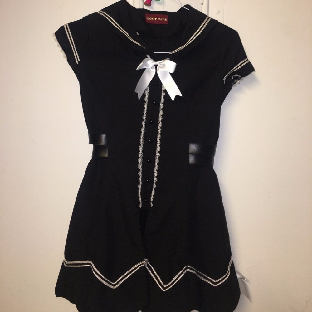 Black Lolita BODYLINE Sailor dress - Rare - Small